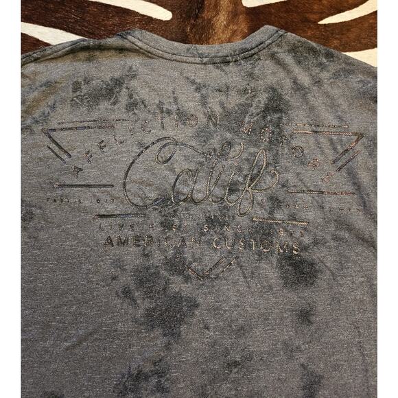 Affliction AC Cali Motors A18488 Men`s New Charcoal/Black Short Sleeve T-shirt - Picture 4 of 7